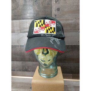 Mojo Art And Image Red And Black With Patch Logo Trucker Style Snapback Hat